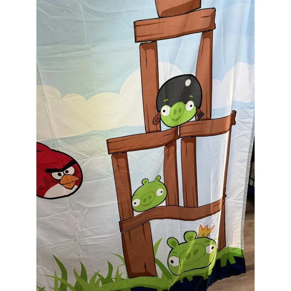 Angry Birds Movie Cartoon Children's Shower Curtain Kids 72x72 100% Polyester